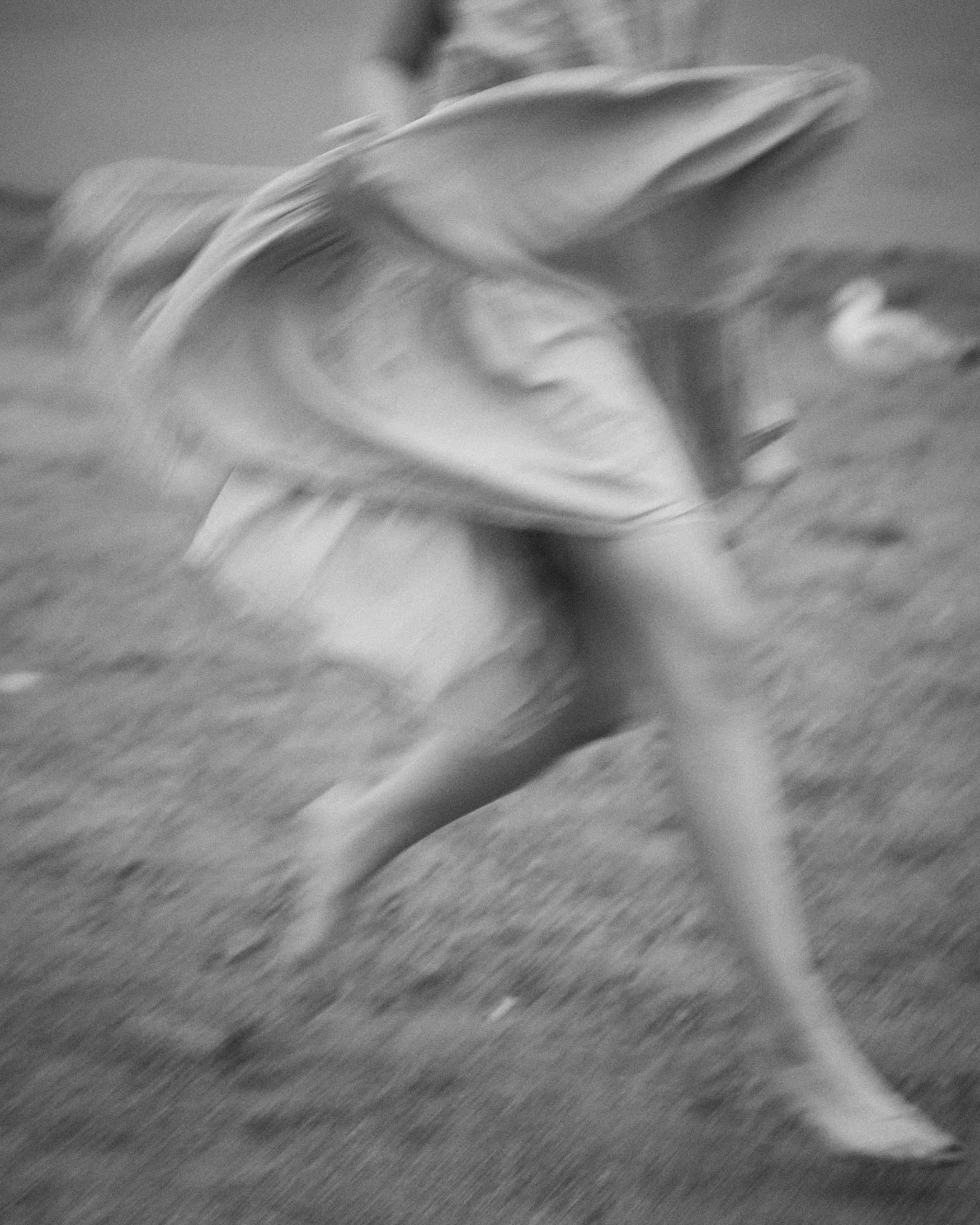 Portrait in motion on the beach