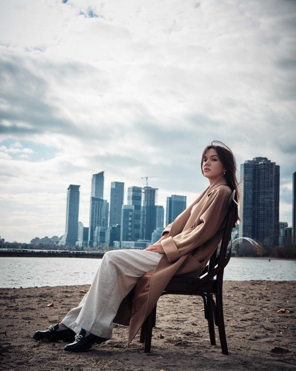 Color chair portrait in Toronto